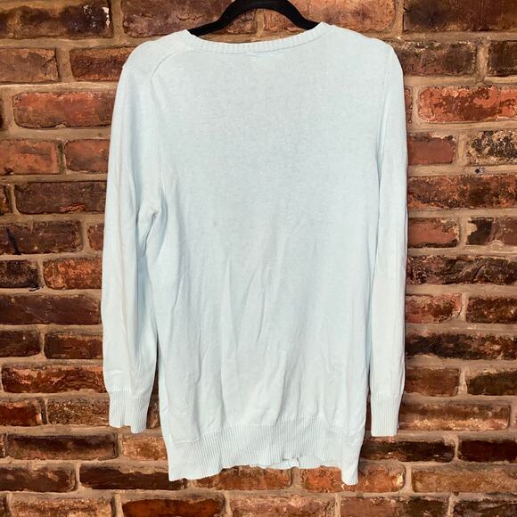 Hessnatur Cotton Linen Light Blue Button Down Cardigan Sweater Womens Size 10/12 - Picture 5 of 5